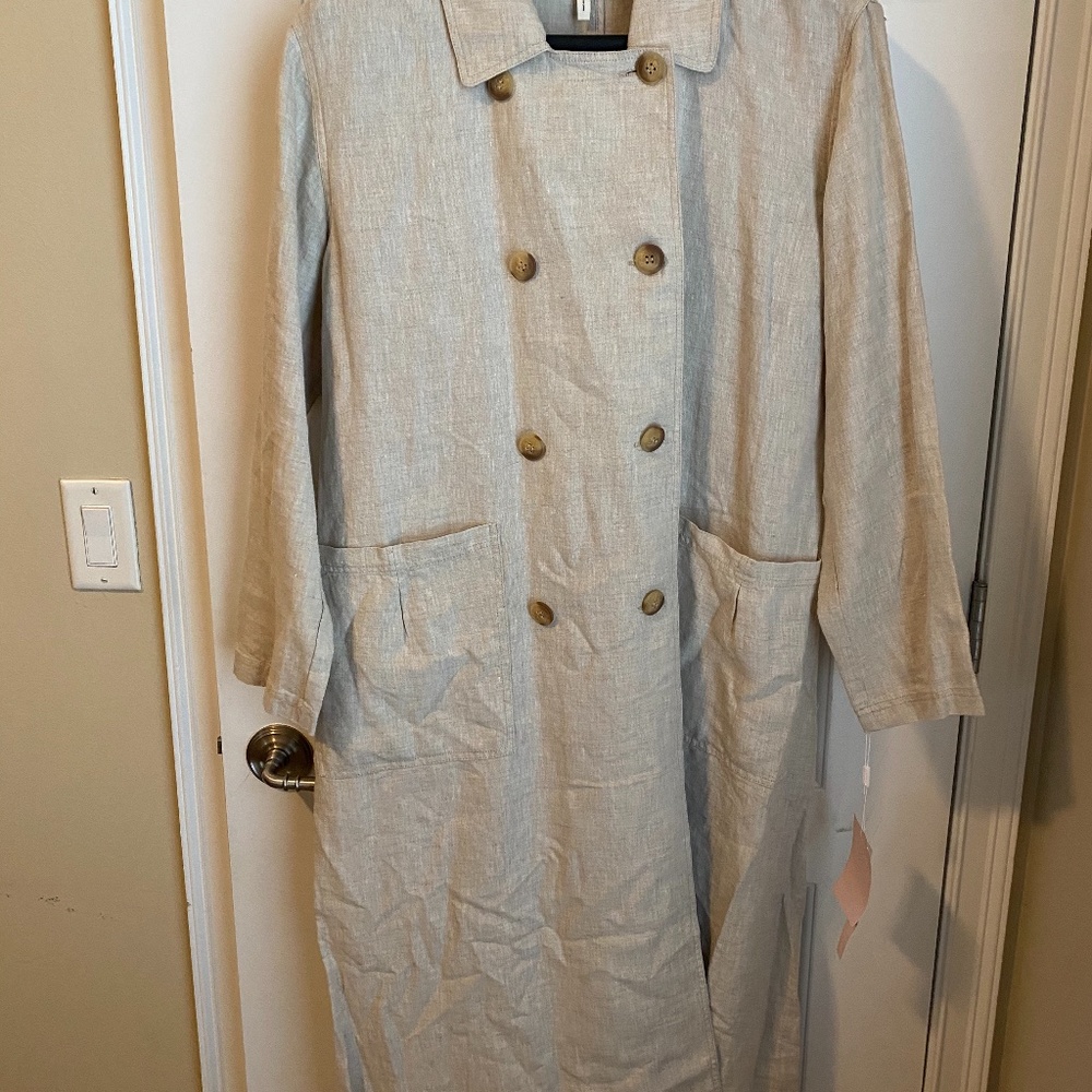 TAGS ON!! Super Cool Double Breasted Khaki Coat`